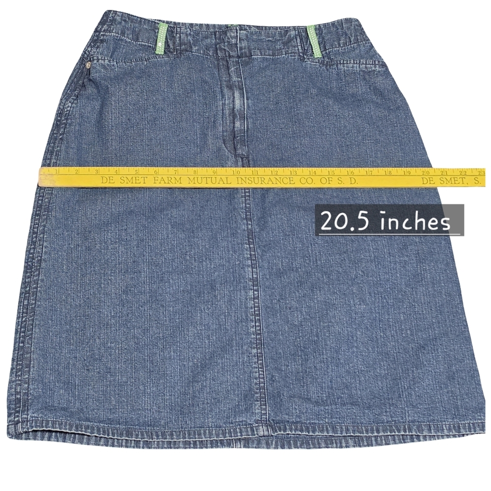 Vintage NORTHCREST Denim Skirt Womens Size 10 Blue Knee Length Minimalist 90s - Picture 9 of 10